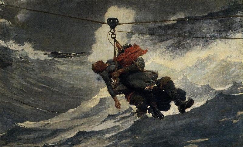 Winslow Homer The Life Line Norge oil painting art